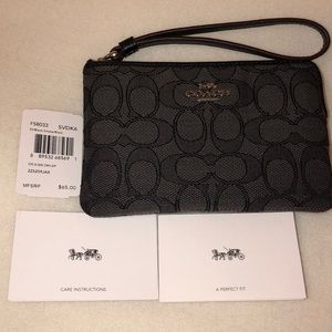 Authentic Coach Signature Canvas Wristlet